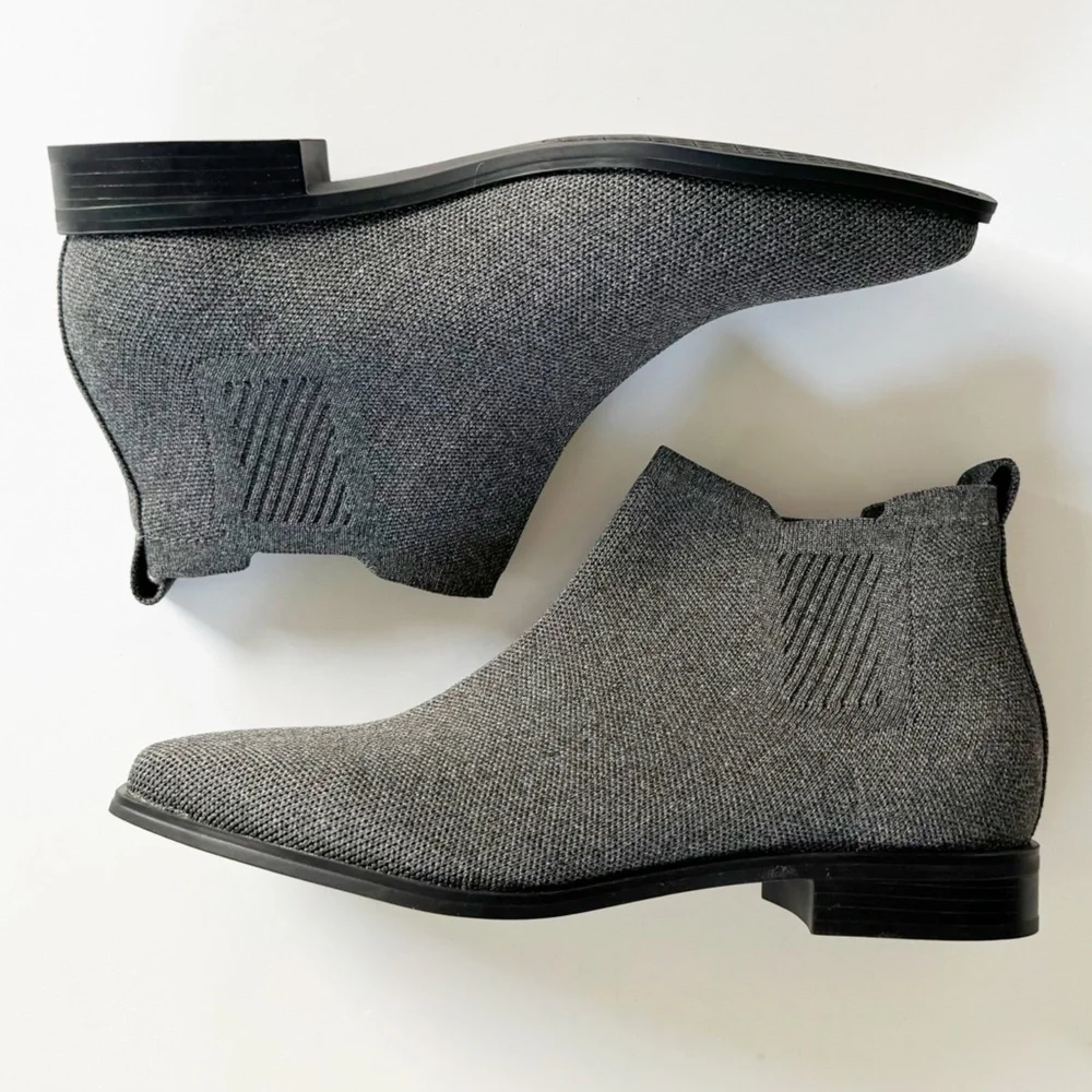 Vivaia Ryan Slip-On Square Toe Chelsea Ankle Boots in Grey | Size 41 NWOT - Picture 4 of 12